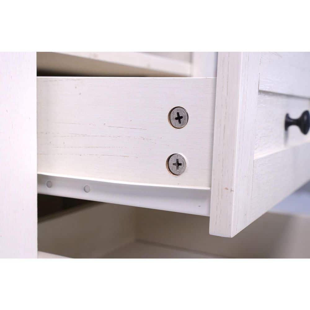 Antique Farmhouse End Table: 2-Drawer Storage (Bedroom/Living Room) In White