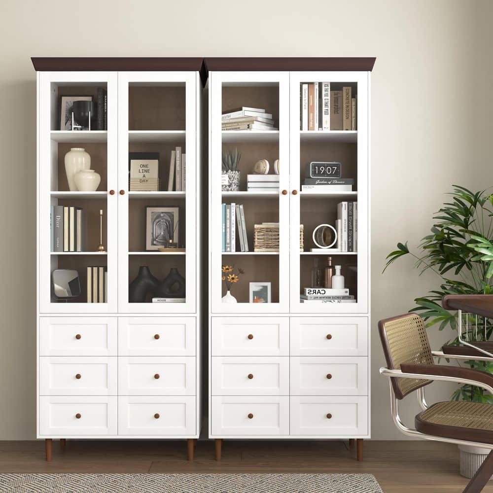 White MDF Display And Storage Cabinet: Ideal For Kitchen And Living Room