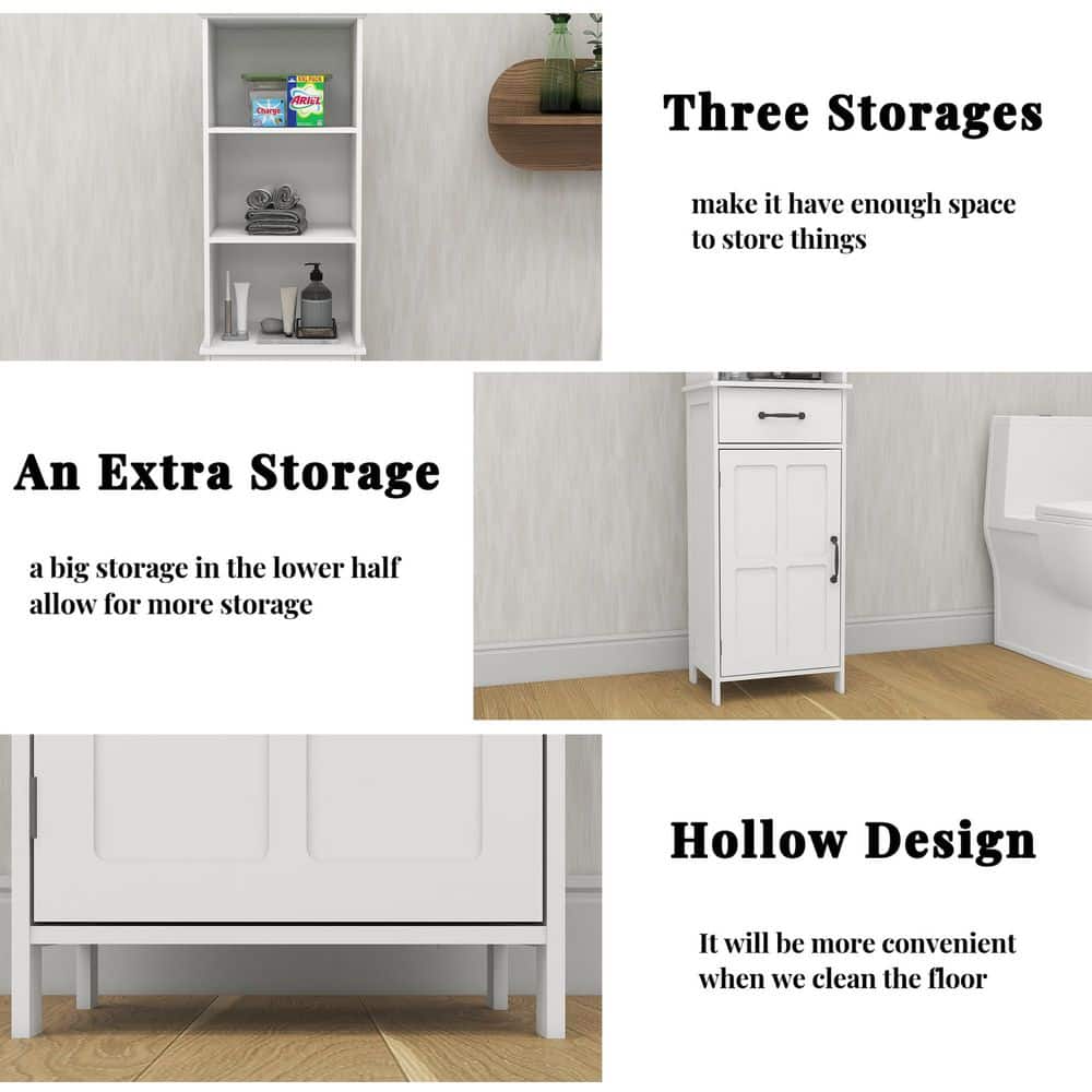 Floor Standing Cabinet With 1-Door And 1-Drawer In White