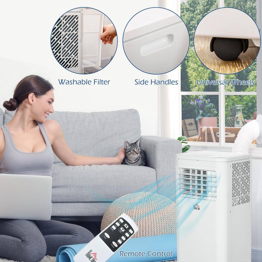 8,000 BTU 200CFM215 Sq. Ft. Portable Air Conditioner Evaporative Cooler, White