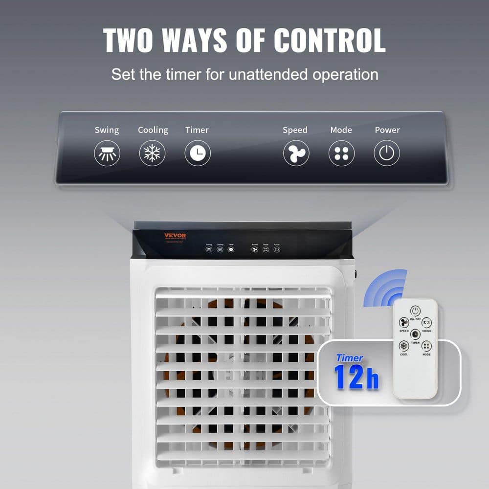 2100 CFM 750 Sq.ft Portable Evaporative Cooler Oscillating Swamp Cooler With Adjustable 3 Speeds