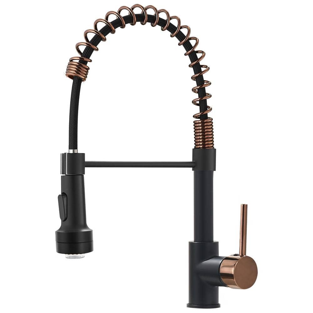  LED Commercial Kitchen Faucet With Pull Down Sprayer, Single Handle Single Lever Kitchen Sink Faucet