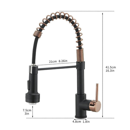  LED Commercial Kitchen Faucet With Pull Down Sprayer, Single Handle Single Lever Kitchen Sink Faucet