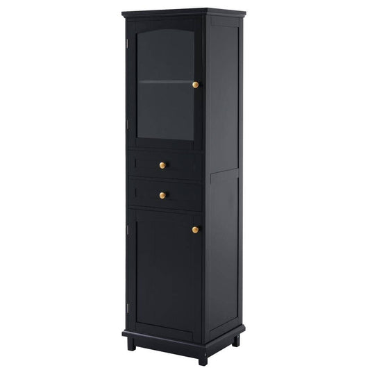  14.21 In. W X 17.76 In. D X 62.99 In. H Bathroom Storage Wall Cabinet In Black