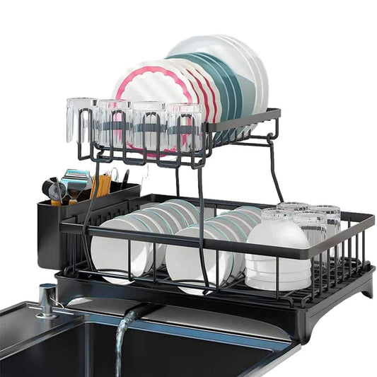  Stainless Steel Dish Rack For Kitchen Counter: Detachable Drainer And Drainboard