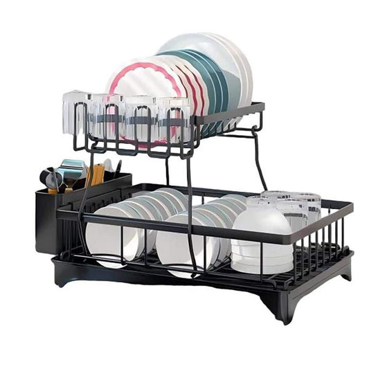  Gold Stainless Steel Standing Dish Rack With Caddy