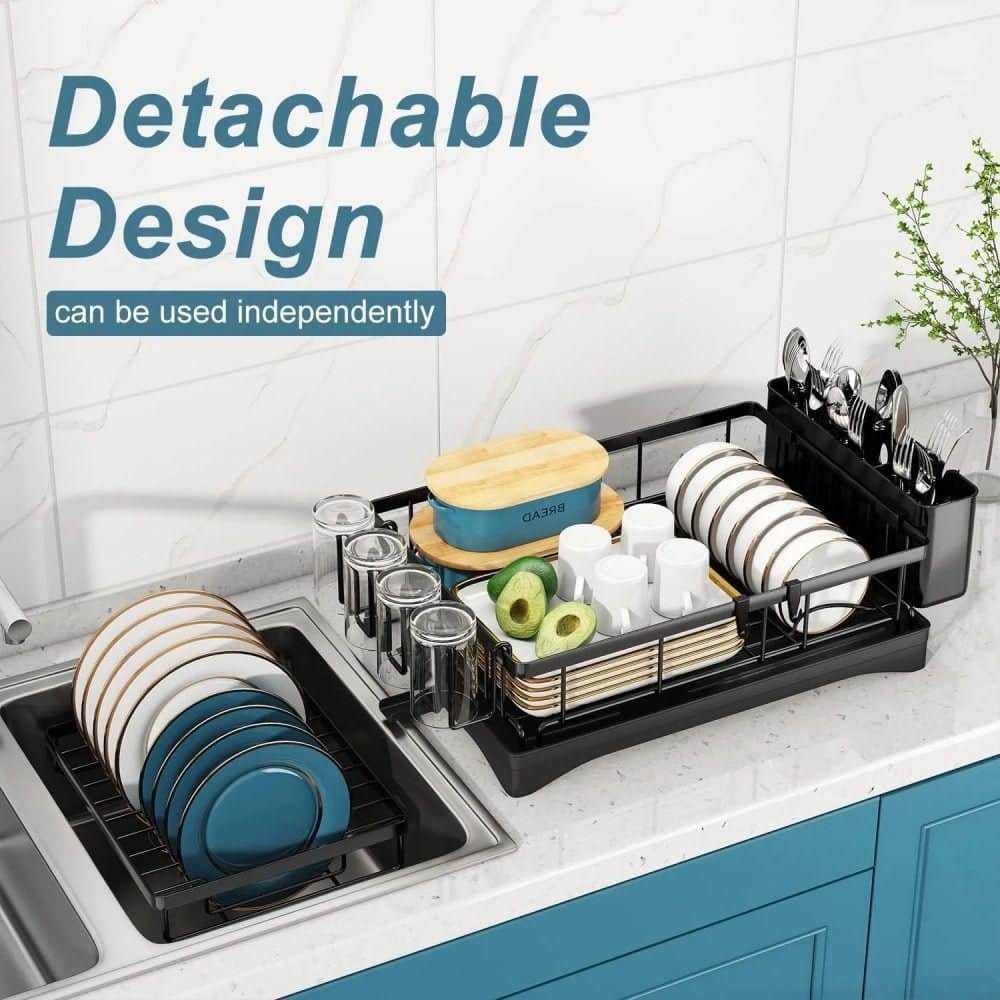  2-Tier Detachable Detachable Dish Drying Rack With Drainboard