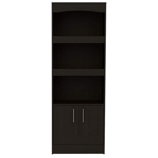  24.88 In. W X 10.35 In. D X 71.10 In. H Black Particle Board Freestanding Linen Cabinet W/3-Shelves In Black