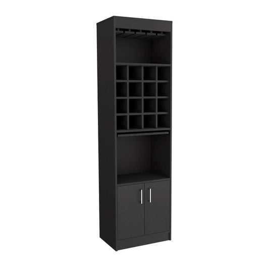  13.30 In. W X 20 In. D X 71.10 In. H Black Particle Board Freestanding Linen Cabinet W/2-Shelves In Black