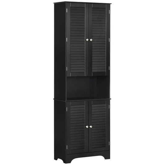  11.75 In. W X 23.50 In. D X 71.75 In. H Black Linen Cabinet