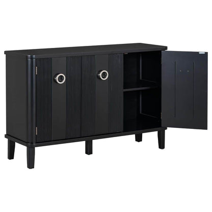  3-Acacia Solid Doors, Adjustable, Suitable For Study, Corridors, And Entrances In Black