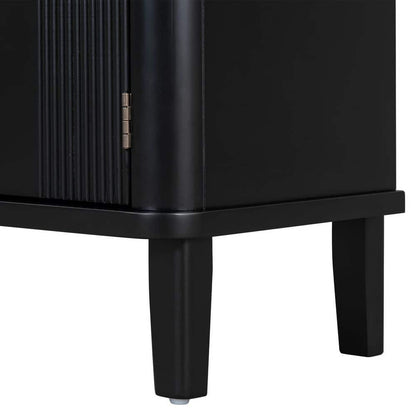  3-Acacia Solid Doors, Adjustable, Suitable For Study, Corridors, And Entrances In Black