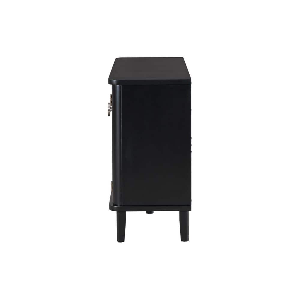  3-Acacia Solid Doors, Adjustable, Suitable For Study, Corridors, And Entrances In Black
