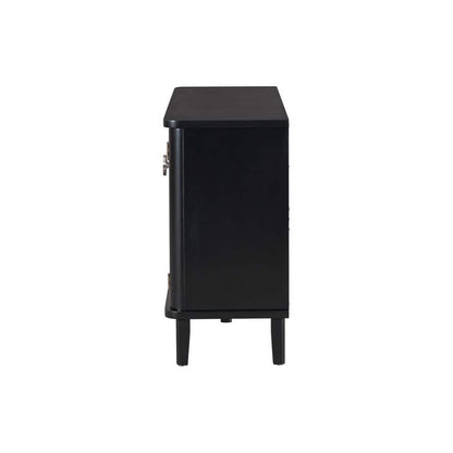  3-Acacia Solid Doors, Adjustable, Suitable For Study, Corridors, And Entrances In Black