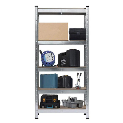  5-Tier Galvanized Metal Storage Rack: Heavy Duty, Adjustable Shelves In Black