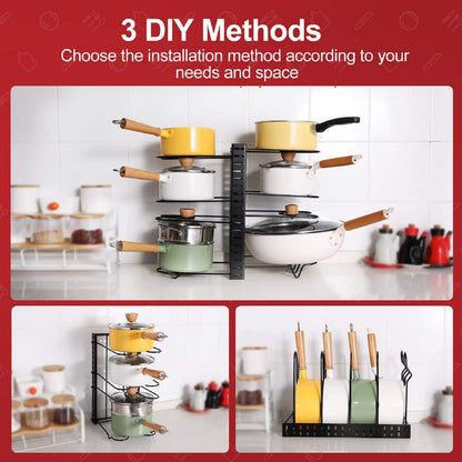 Adjustable Pot Rack, Kitchen Rack, And Storage Rack, Kitchen Organization And Storage