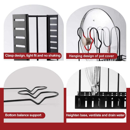  Adjustable Pot Rack, Kitchen Rack, And Storage Rack, Kitchen Organization And Storage