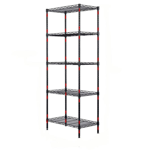  Heavy Duty Modular Metal Shelf : Adjustable, Space-Saving (Kitchen/Garage) In Black