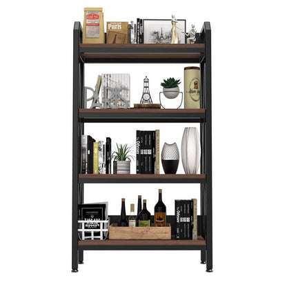  55 In. 4-Level Metal And Wooden Bakers Rack-Kitchen Storage Shelves For Garage, Pantry And More In Black