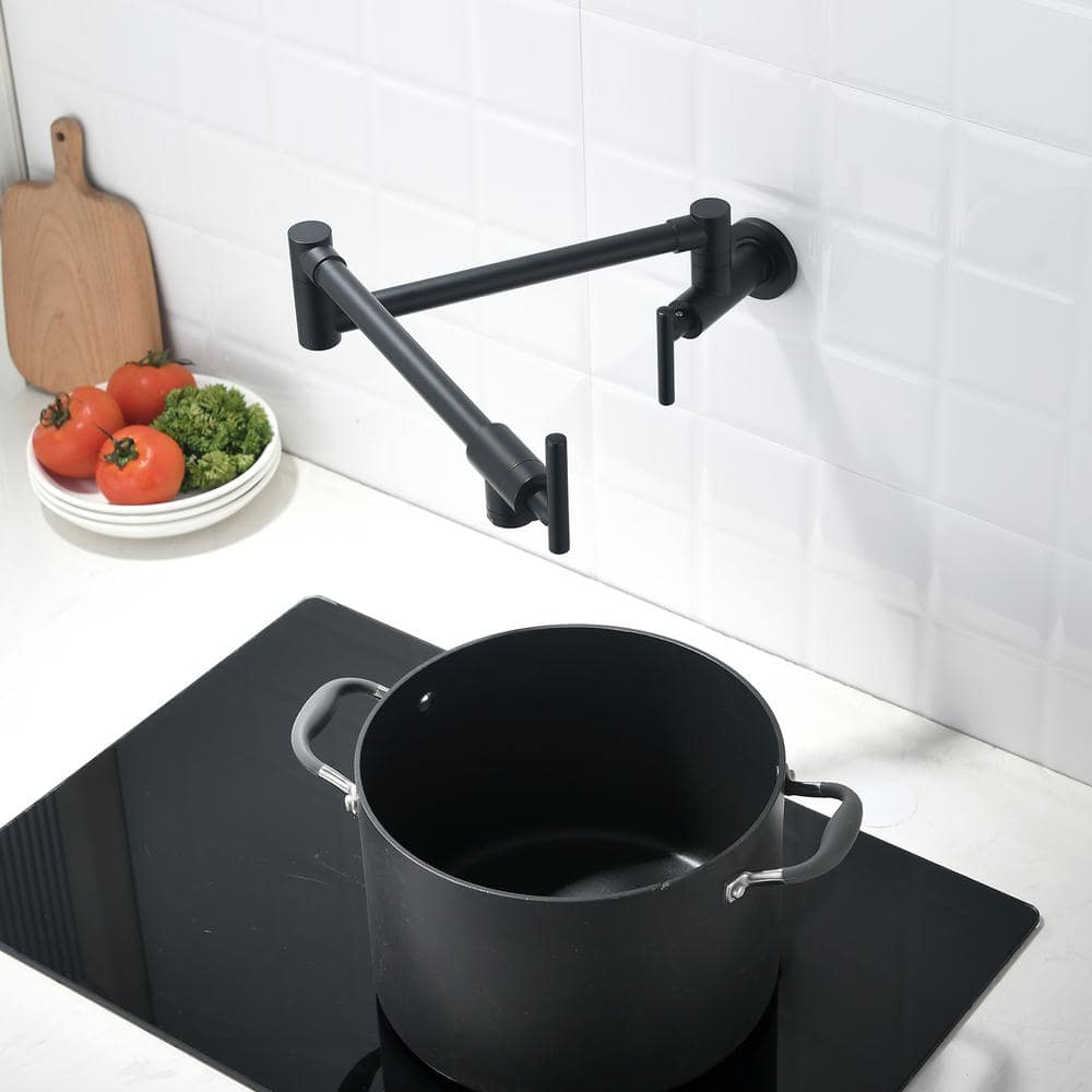  Brass Pot Filler, Wall Mount Commercial Pot Filler Faucet, Brass Copper Material Kitchen Folding Faucet