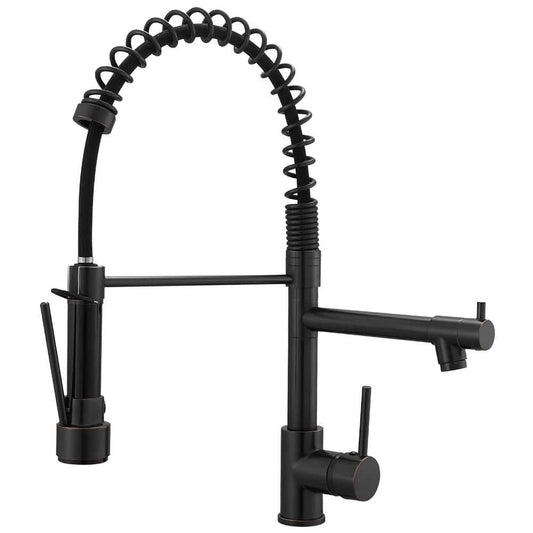 Commercial Kitchen Faucet With Single-Handle, Pull Down Sprayer Kitchen Faucet, Kitchen Sink Faucet In Black Bronze