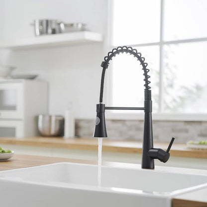  Single Handle Pull Down Sprayer Kitchen Faucet, Single Lever Kitchen Sink Faucet In Black