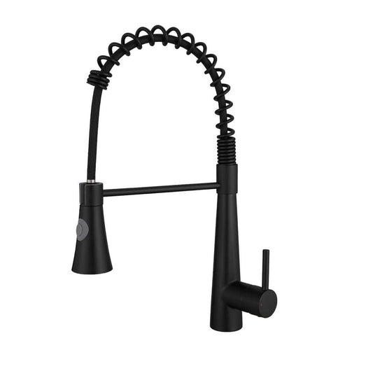  Single Handle Pull Down Sprayer Kitchen Faucet, Single Lever Kitchen Sink Faucet In Black