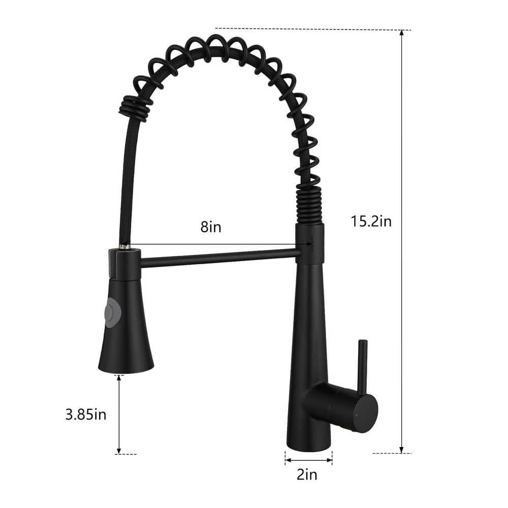  Single Handle Pull Down Sprayer Kitchen Faucet, Single Lever Kitchen Sink Faucet In Black