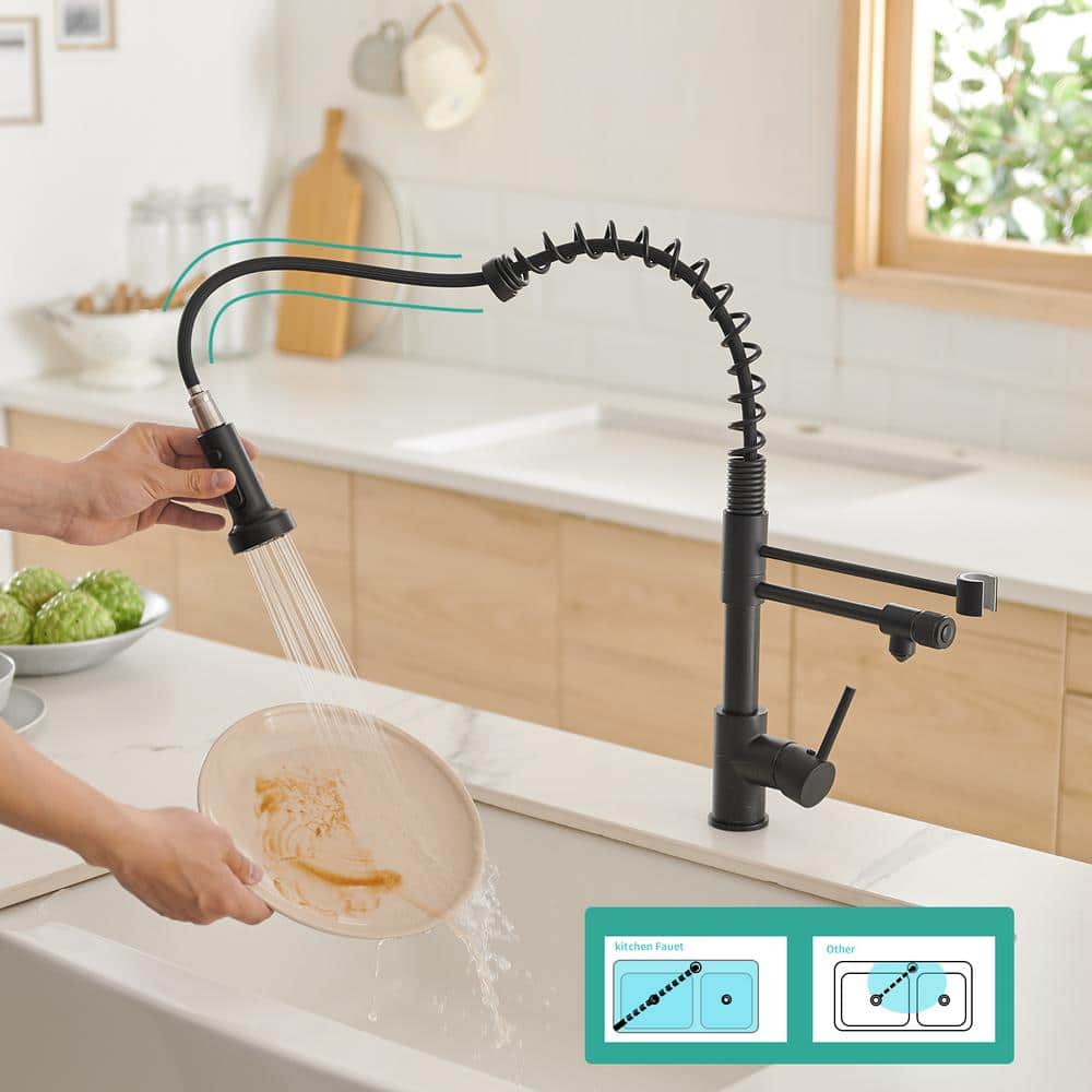  Purifier Kitchen Faucet Drinking Water Faucet, Pull Down Water Filter Kitchen Sink Faucets (Matte Black)
