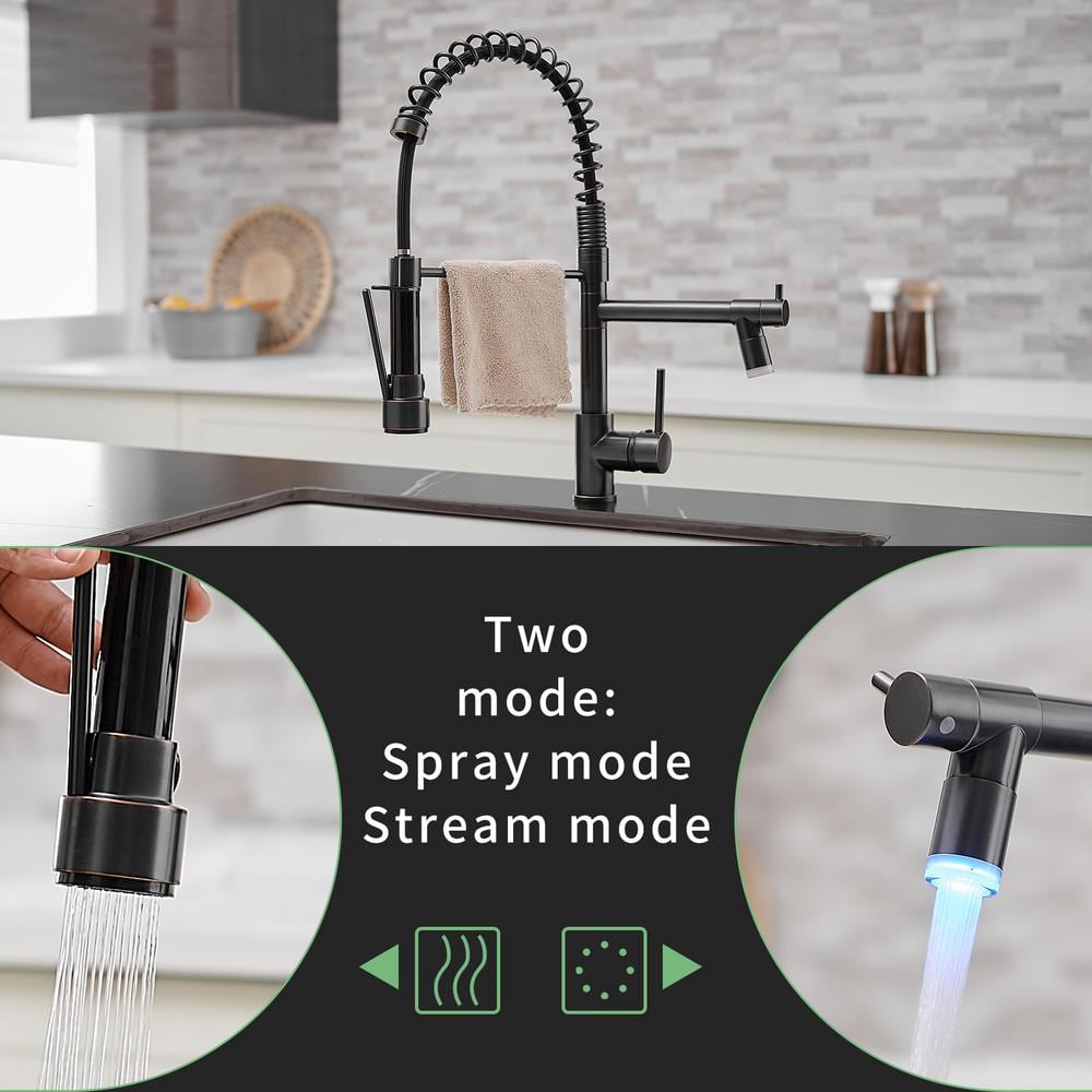  Single Handle Pull Down Sprayer Kitchen Faucet In Black