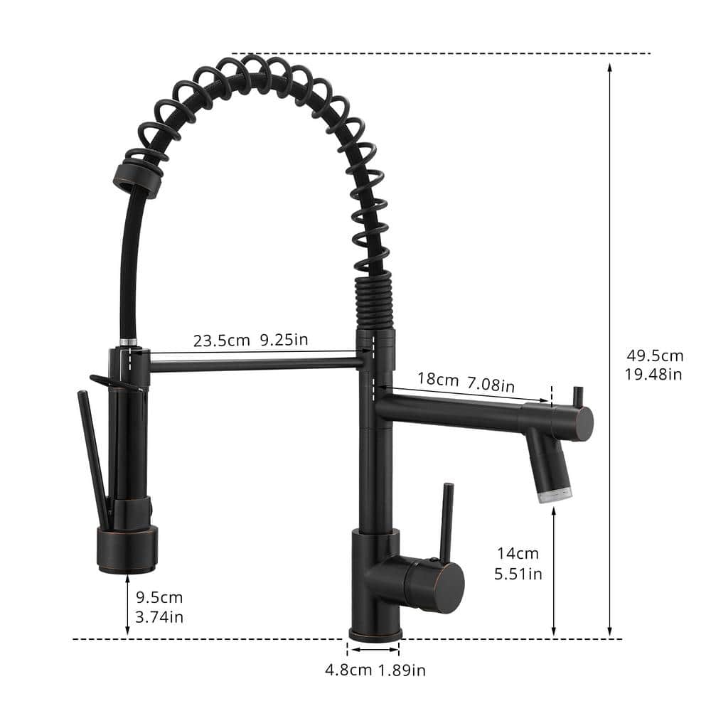  Single Handle Pull Down Sprayer Kitchen Faucet In Black