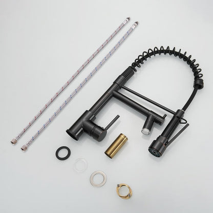  Single Handle Pull Down Sprayer Kitchen Faucet In Black