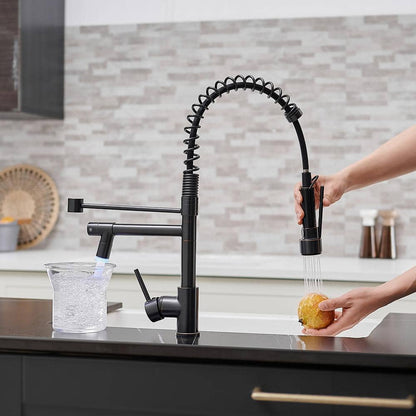  Single Handle Pull Down Sprayer Kitchen Faucet In Black