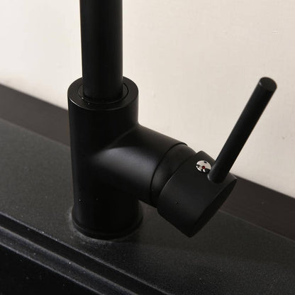  Matte Black Kitchen Faucet Single Handle Stainless Steel, Commercial Single Hole Kitchen Sink Faucet