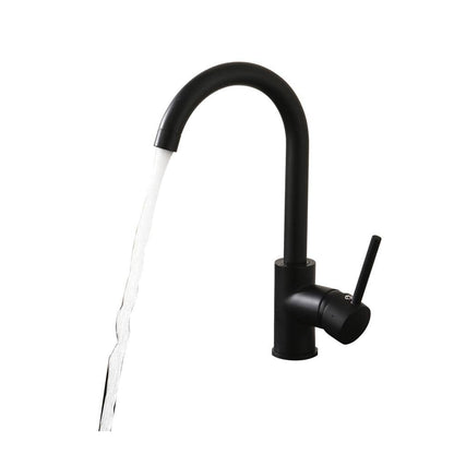  Matte Black Kitchen Faucet Single Handle Stainless Steel, Commercial Single Hole Kitchen Sink Faucet
