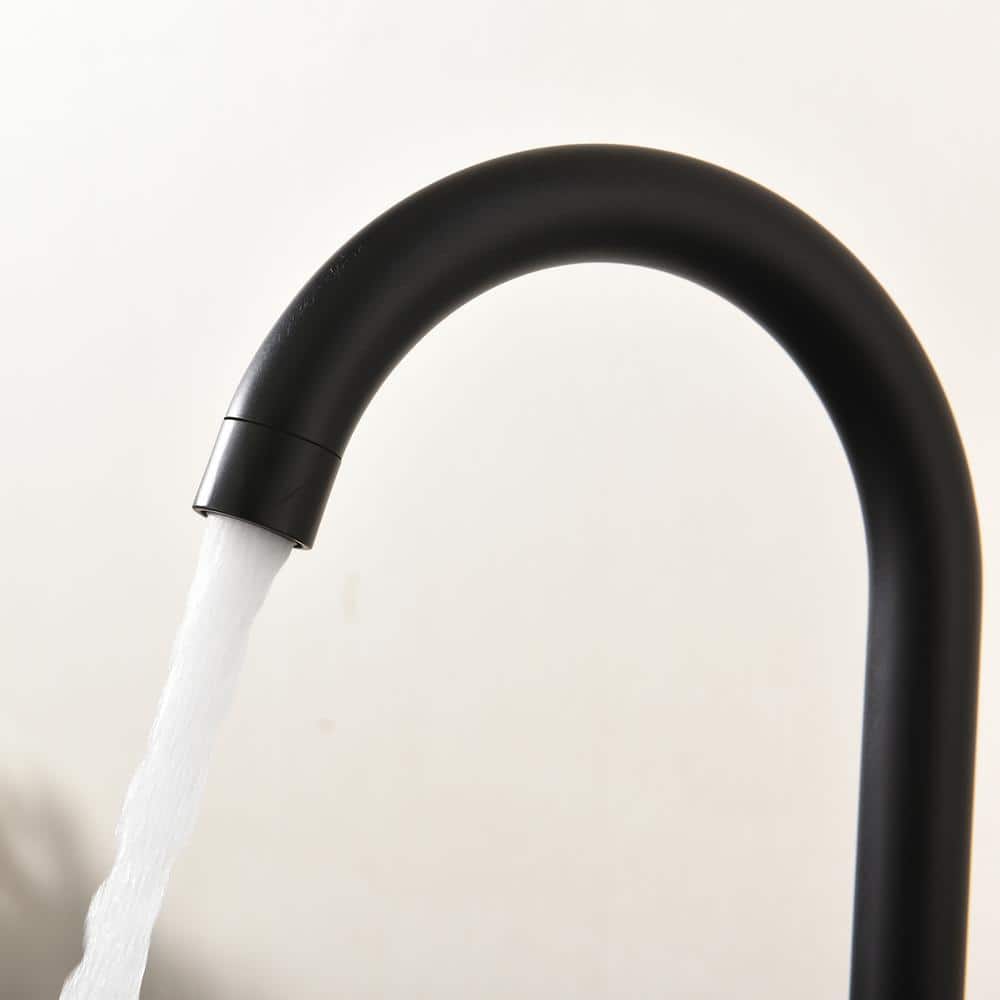  Matte Black Kitchen Faucet Single Handle Stainless Steel, Commercial Single Hole Kitchen Sink Faucet