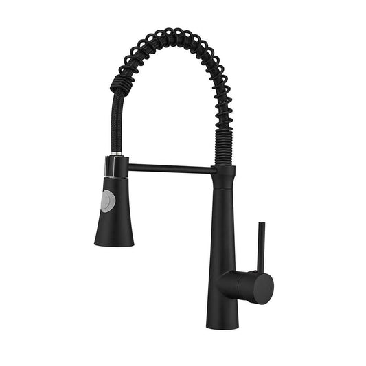  Commercial Black Kitchen Faucet With Pull Down Sprayer, Single Handle Single Lever Kitchen Sink Faucet