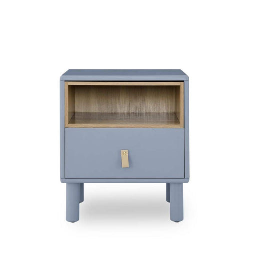  Modern Nordic Style Wooden Bedside Table With Single Drawer: Compact And Stylish Side Table For The Bedroom In Black