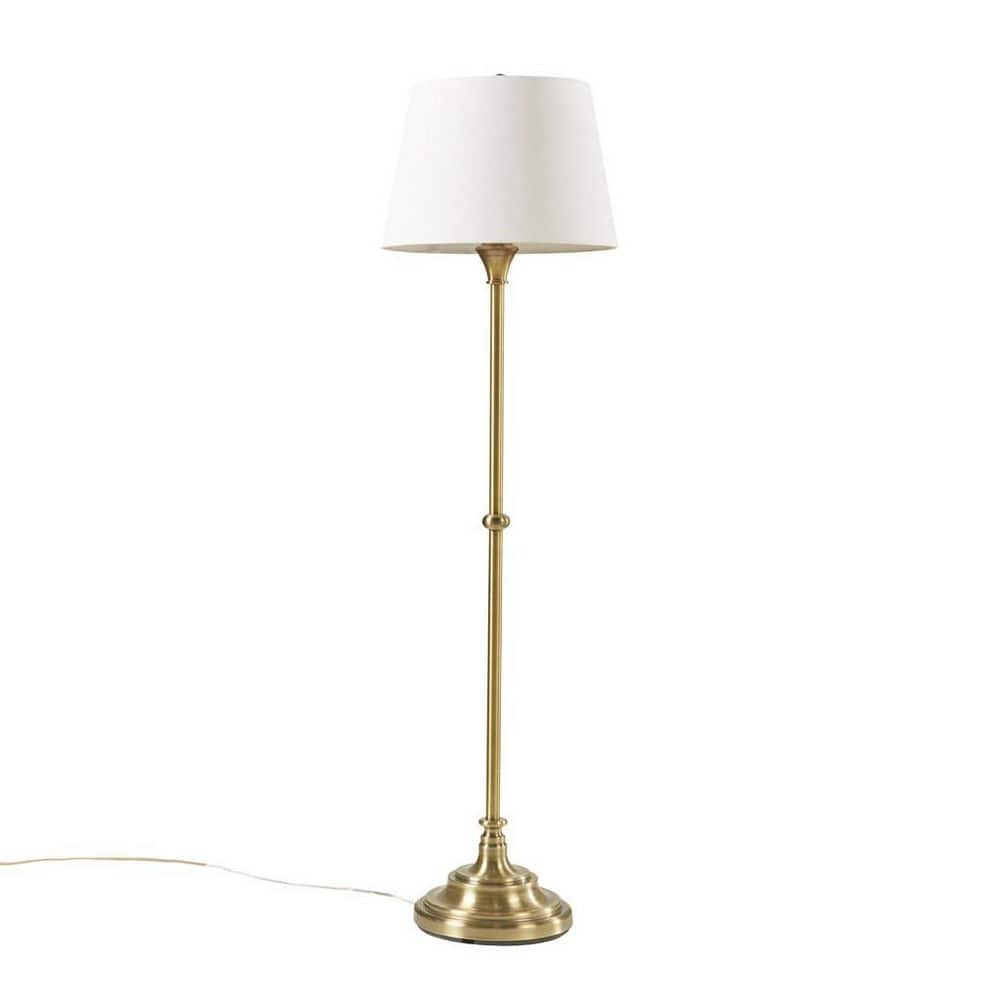  59 In. Bronze Modern 1-Light Smart 1-Way (On/Off) Standard Floor Lamp For Living Room With Fabric Drum Shade
