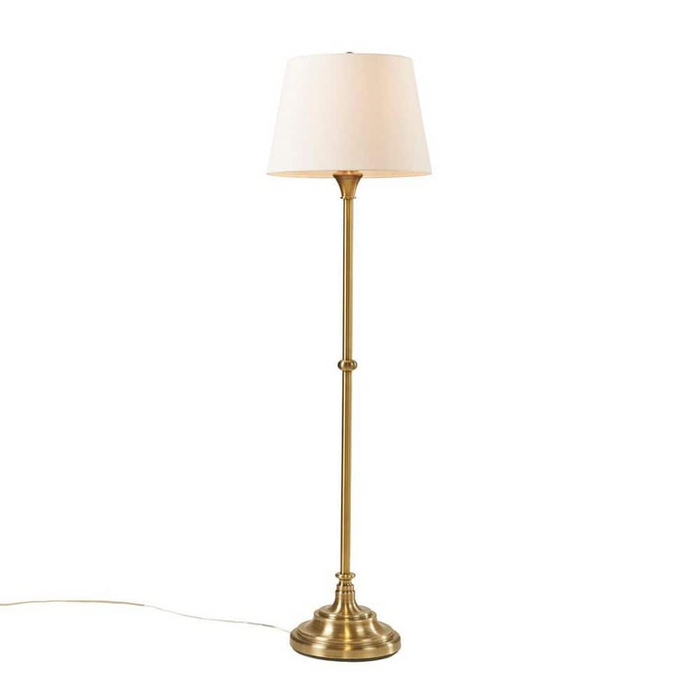  59 In. Bronze Modern 1-Light Smart 1-Way (On/Off) Standard Floor Lamp For Living Room With Fabric Drum Shade