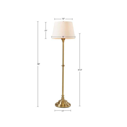  59 In. Bronze Modern 1-Light Smart 1-Way (On/Off) Standard Floor Lamp For Living Room With Fabric Drum Shade