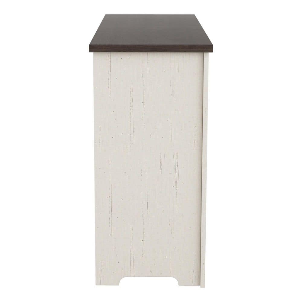  Antique BrownStorage Cabinet-Drawer Dresser With Silent Sliding Doors, Ideal For Dining, Living And Bedroom