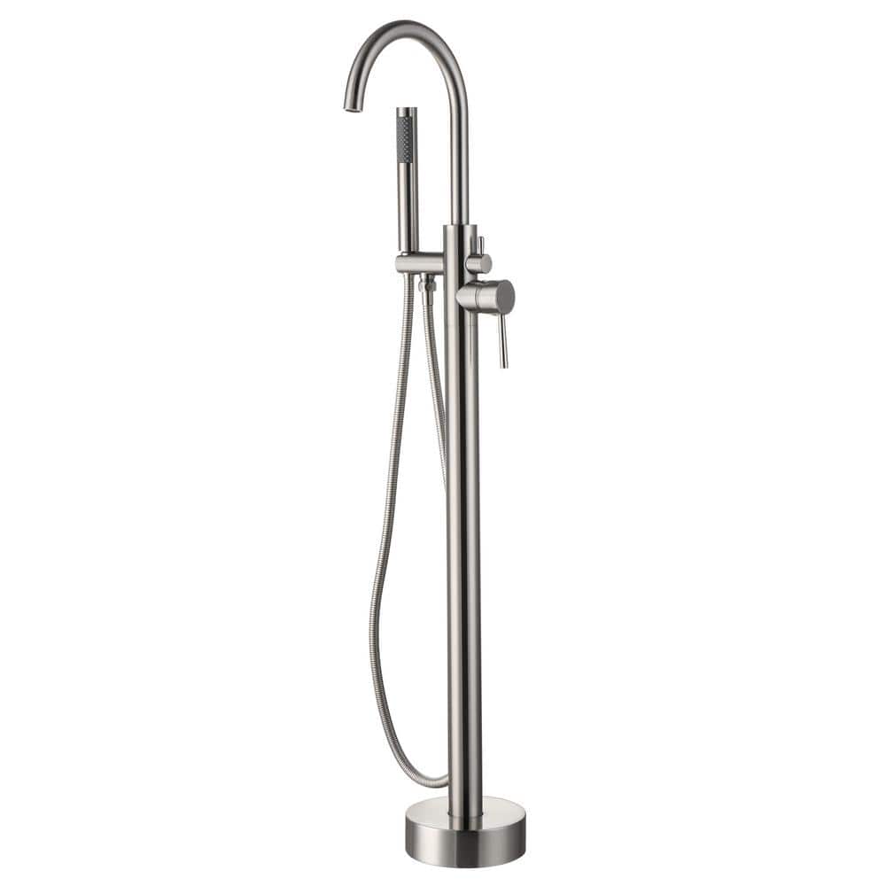  3-Handle Traditional Freestanding Bathtub Faucet(Brush Nickel)