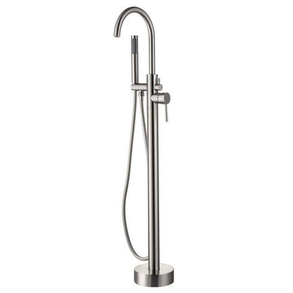  3-Handle Traditional Freestanding Bathtub Faucet(Brush Nickel)