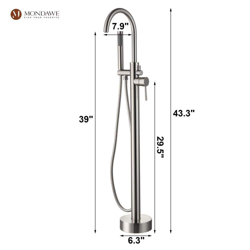  3-Handle Traditional Freestanding Bathtub Faucet(Brush Nickel)
