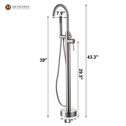  3-Handle Traditional Freestanding Bathtub Faucet(Brush Nickel)