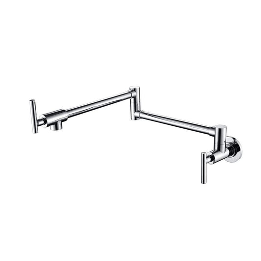  Wall Mount Pot Filler Faucet In Brushed Chrome