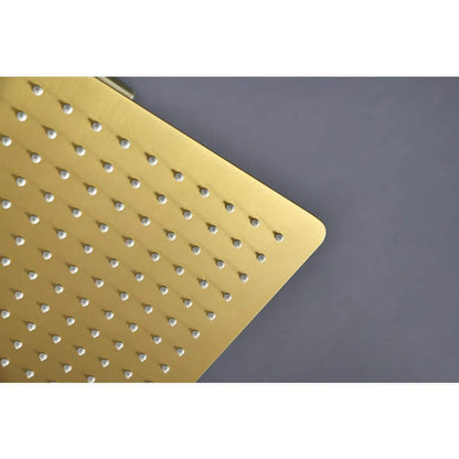  1-Spray Patterns With 2.5 GPM 12 In. Ceiling Mount Rain Fixed Shower Head In Brushed Gold