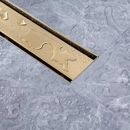  2.75 In. W X 12 In. D Stainless Steel Decorative Drain Cover With Brushed Gold