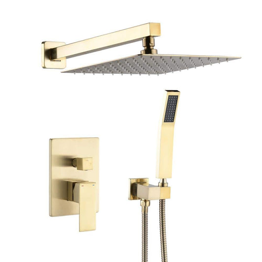  2-Handle Claw Foot Tub Faucet With Hand Shower In Brushed Gold